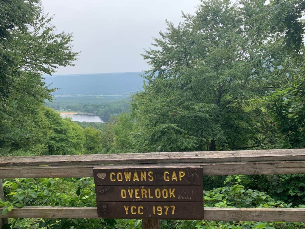 cowans gap state park overlook sign