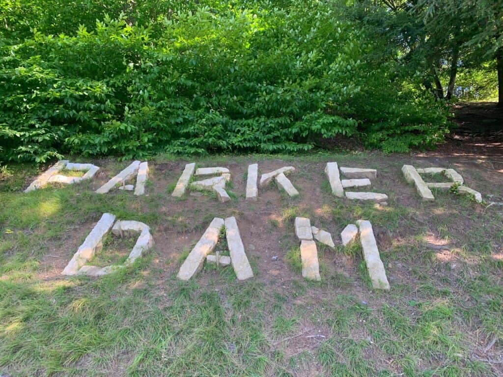 parker dam sign