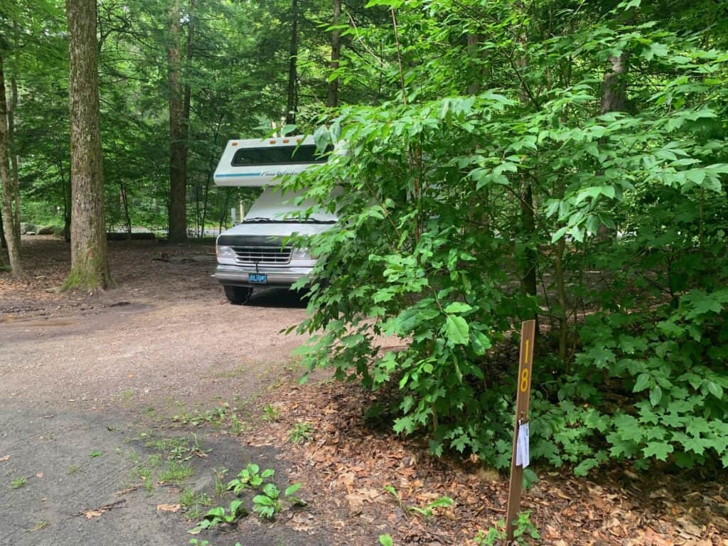 worlds end state park campground site 18