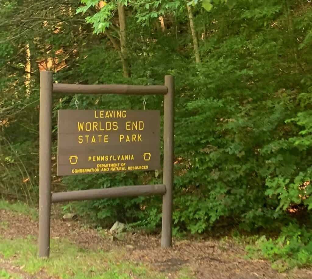 you are now leaving worlds end state park