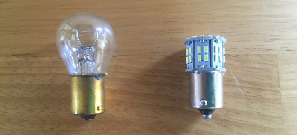 rv interior incandescent and led light bulbs
