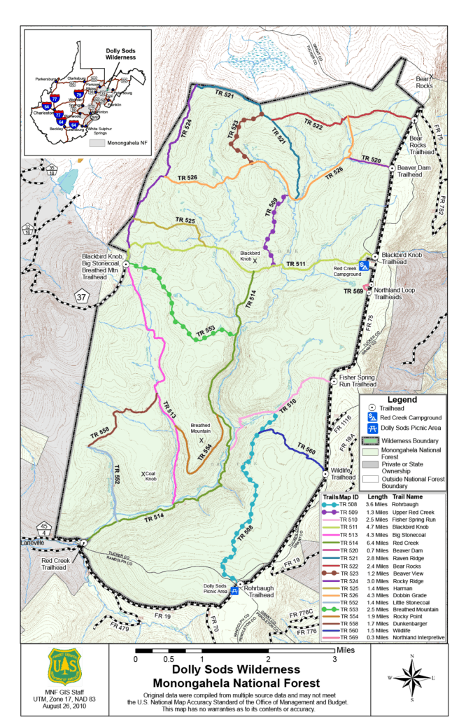 Dolly Sods Trail Map