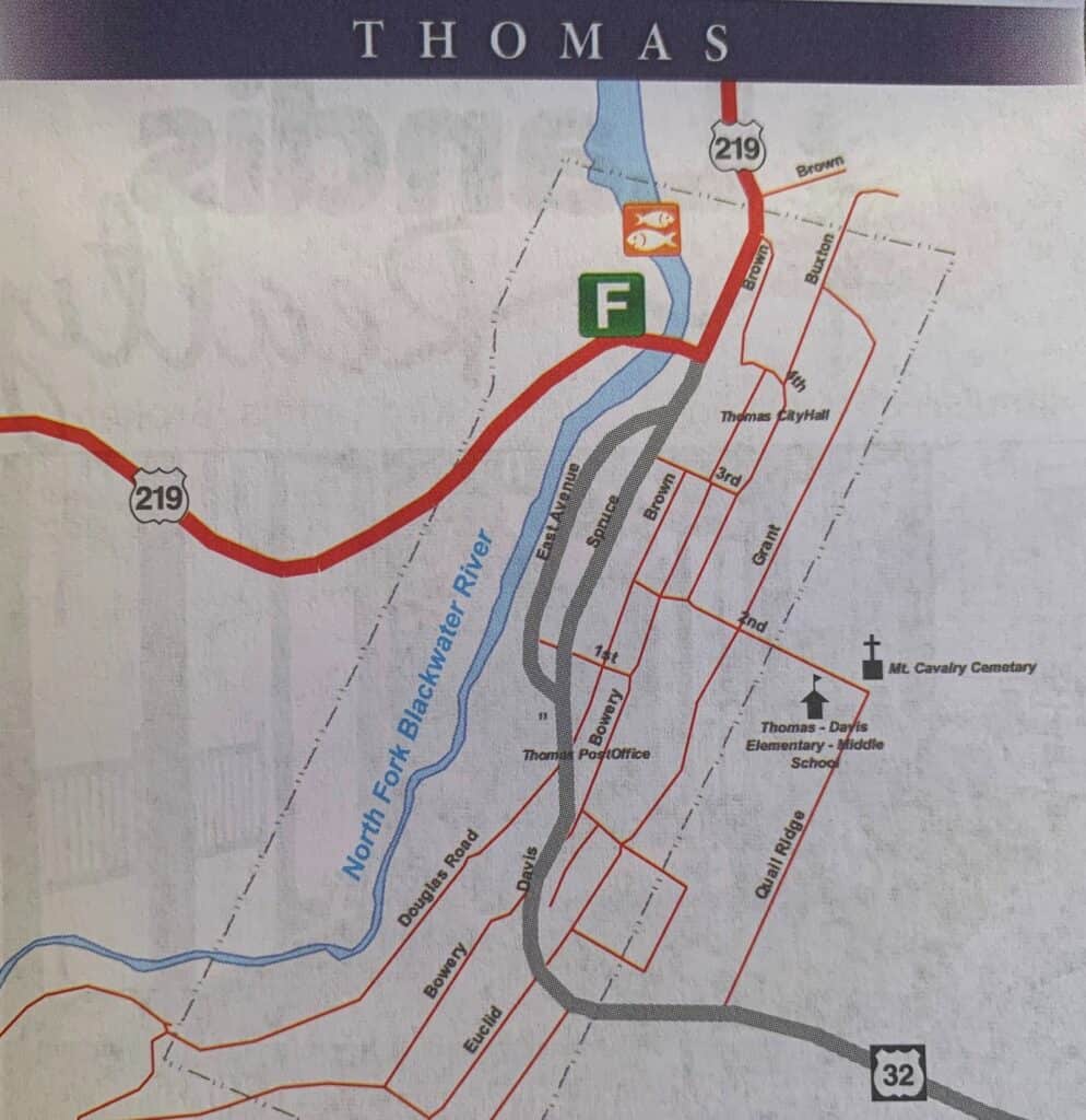 thomas wv street map