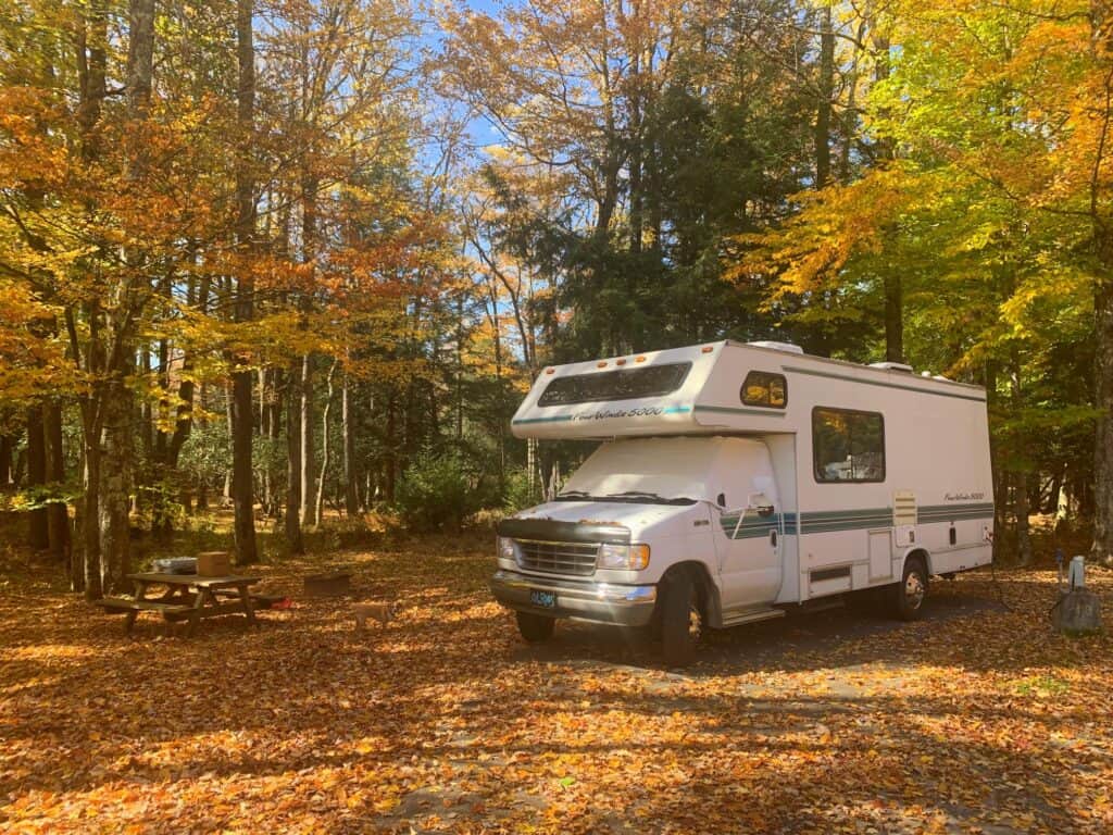 canaan valley state park campground in the fall at site #19