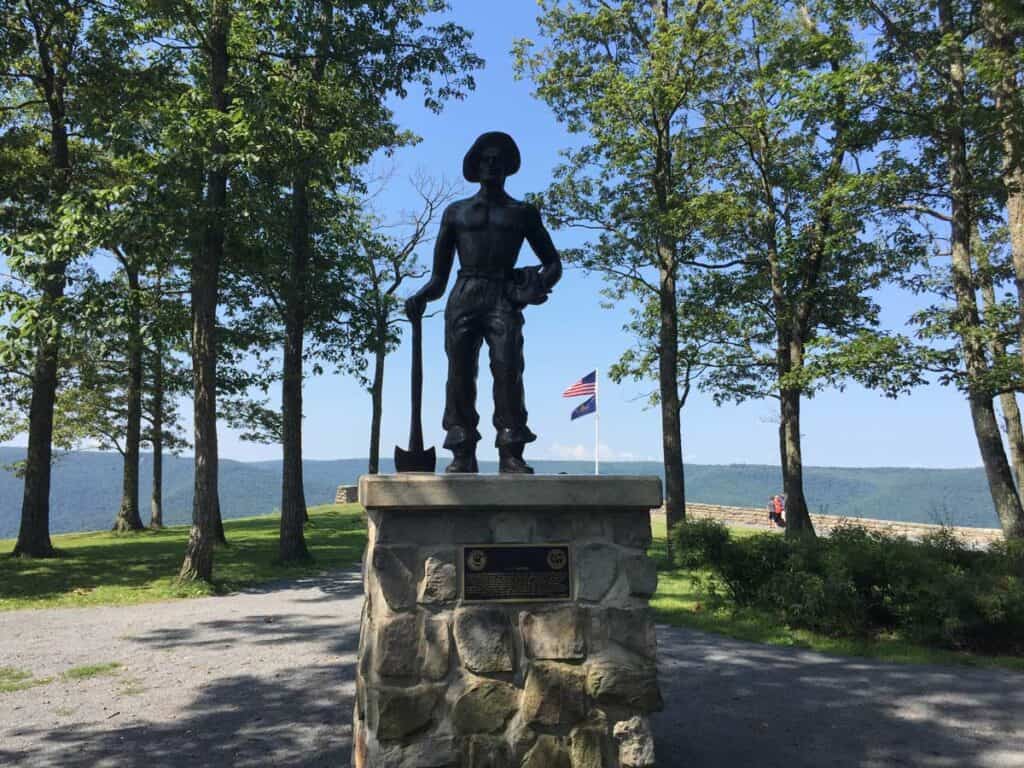 forest fire warden statue in hyner view