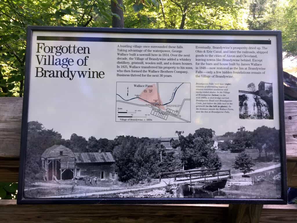 Brandywine Falls history board