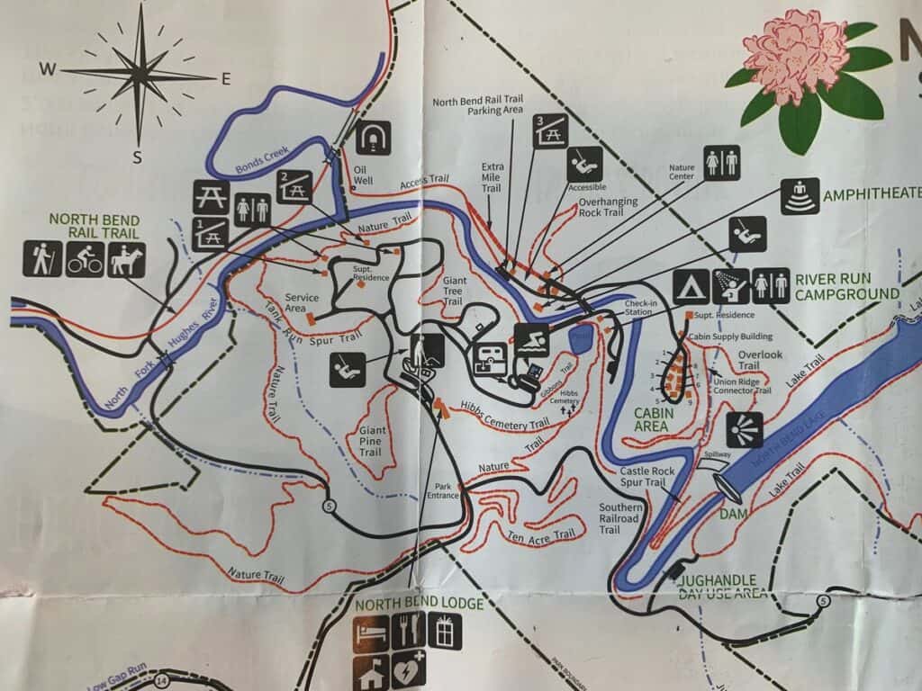 north bend state park hiking map unmarked