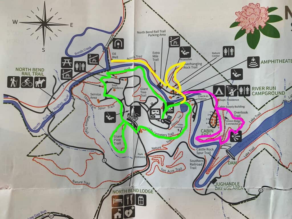 north bend state park trail map marked