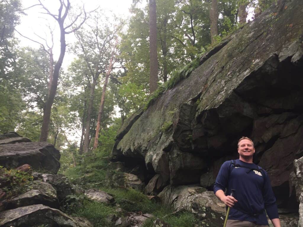 Russ hiking Cunningham Falls State Park Cliff Trail