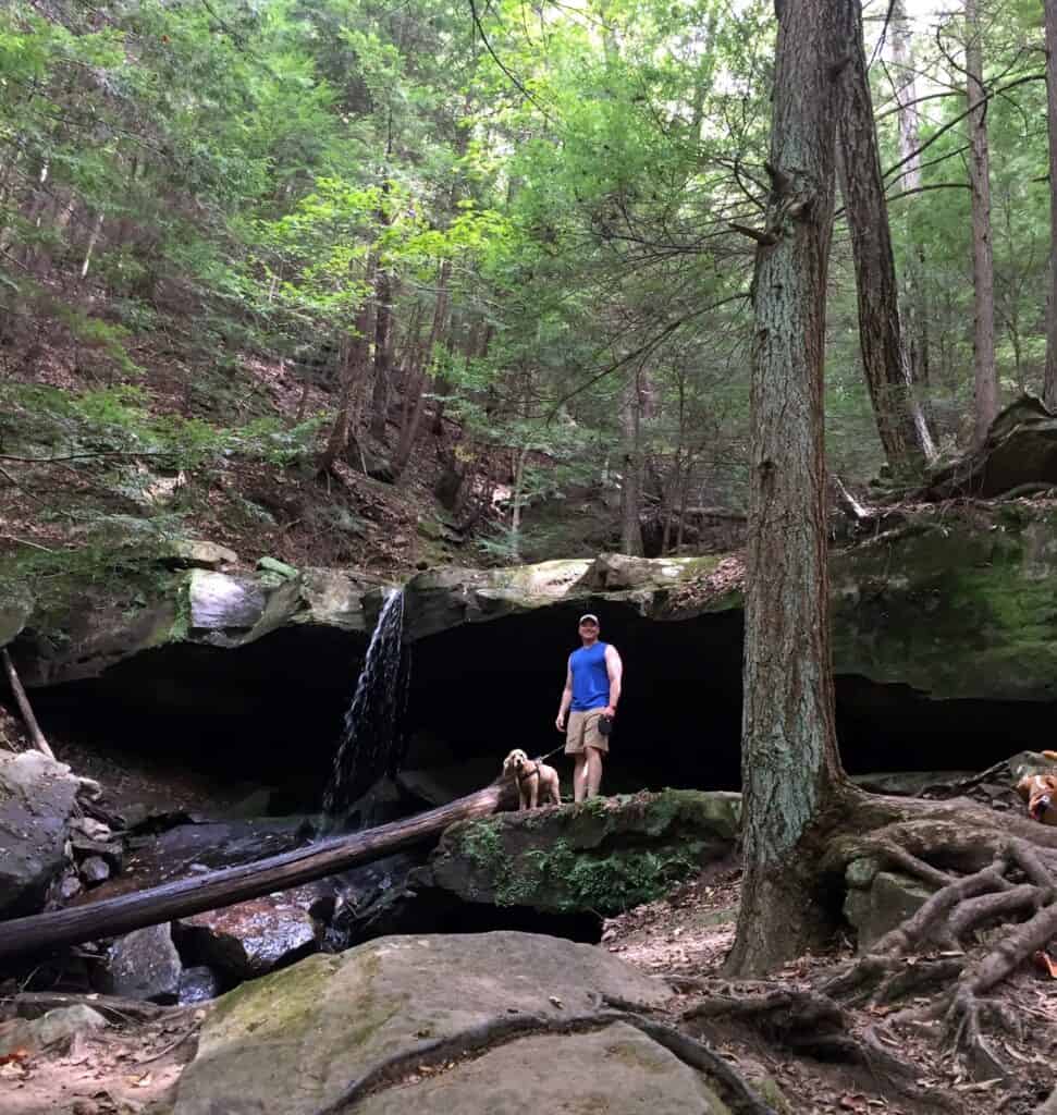 kildoo trail waterfall with franklin