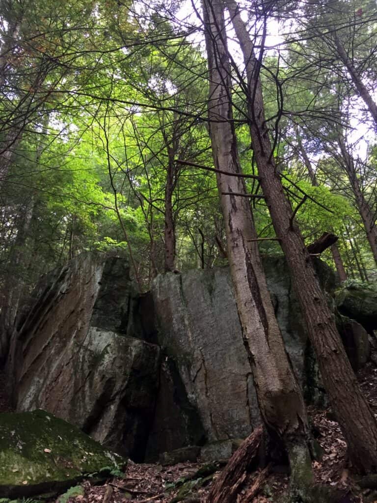 rock outcropping on kildoo trail