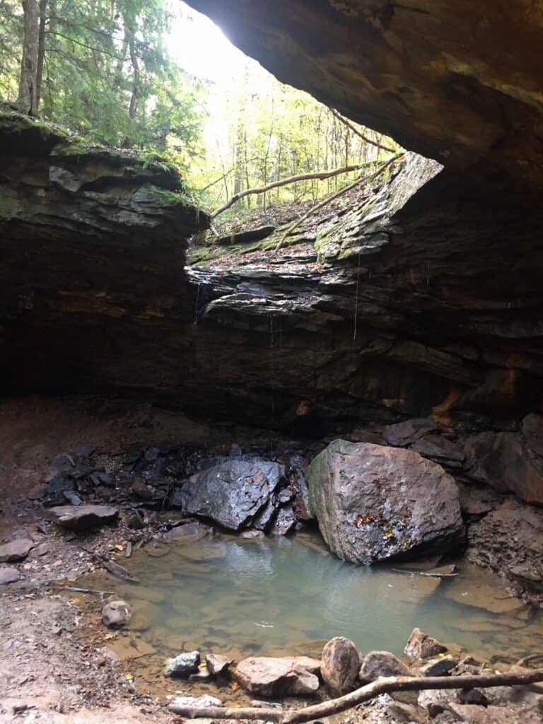 waterfall at raccoon creek state park mineral springs