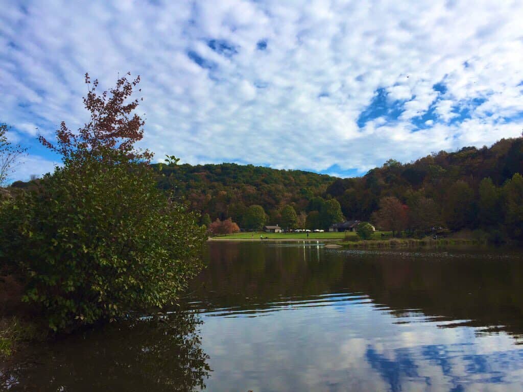 raccoon creek state park lake view