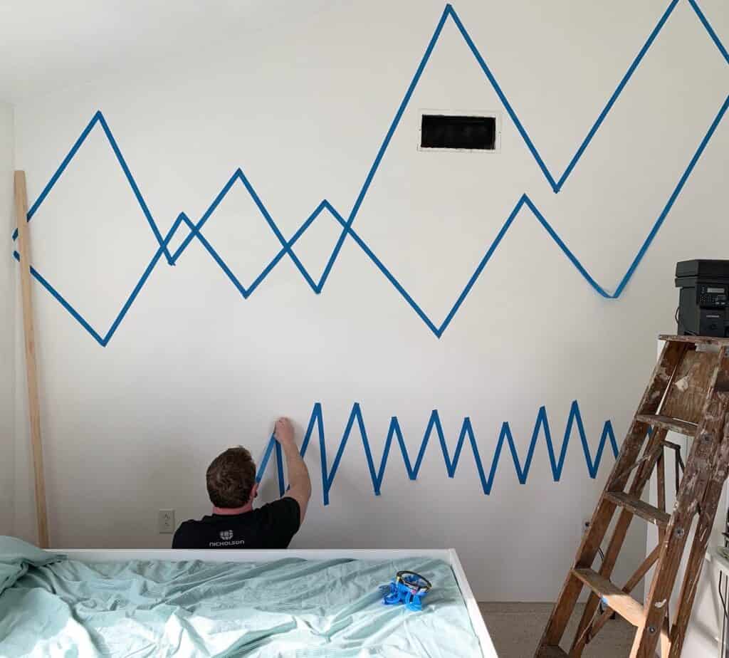 mountain wall painting tape