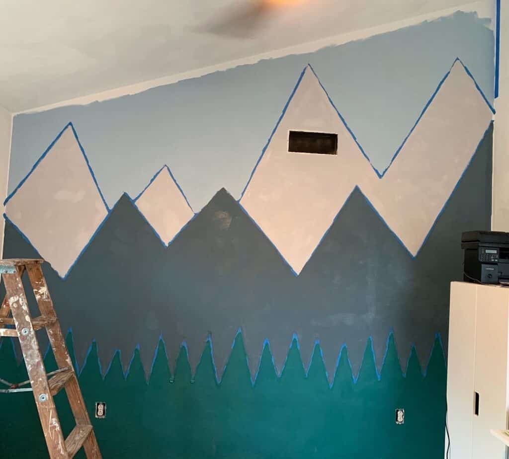 painted mountain wall during quarantine