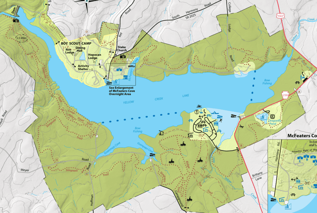 yellow creek state park hiking map