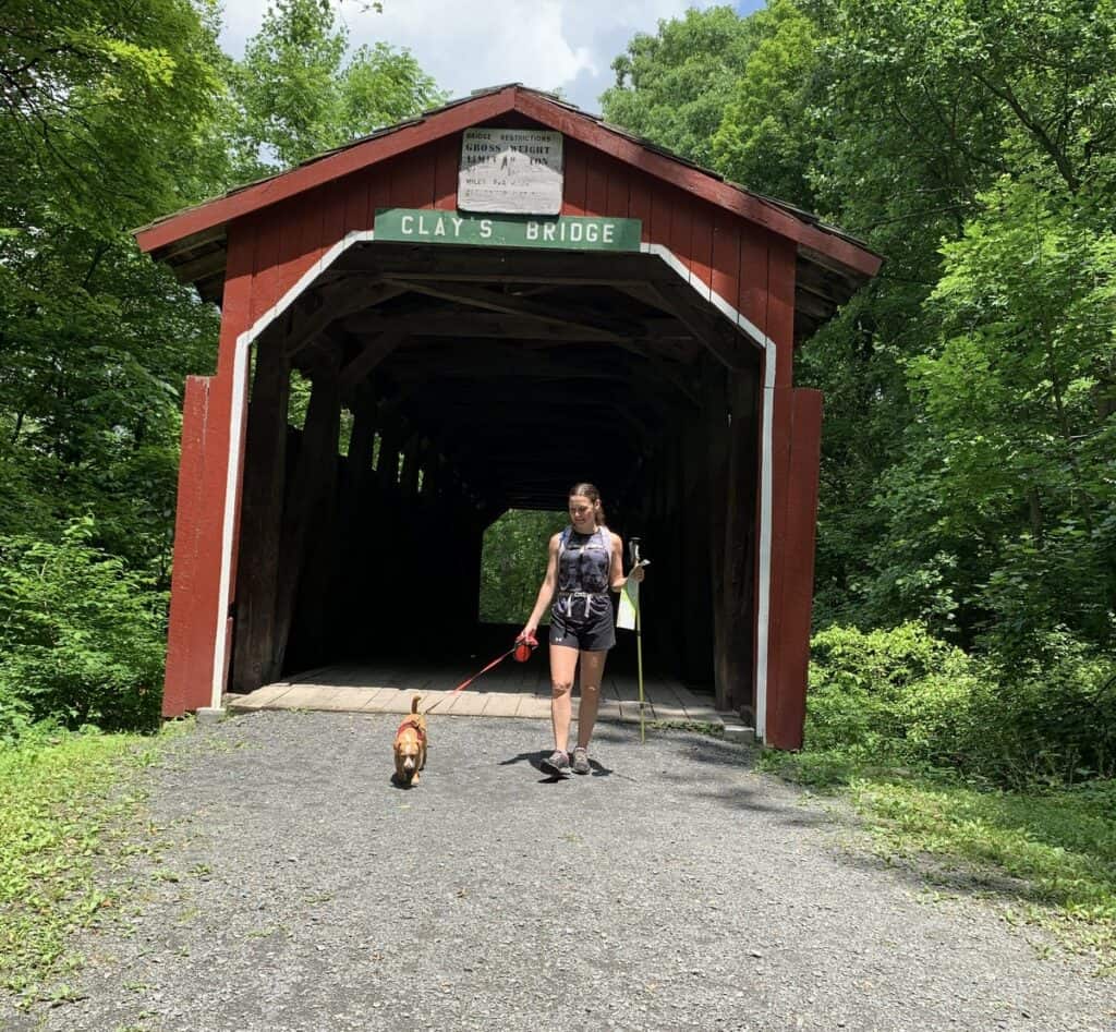 Mill Race Trail covered bridge