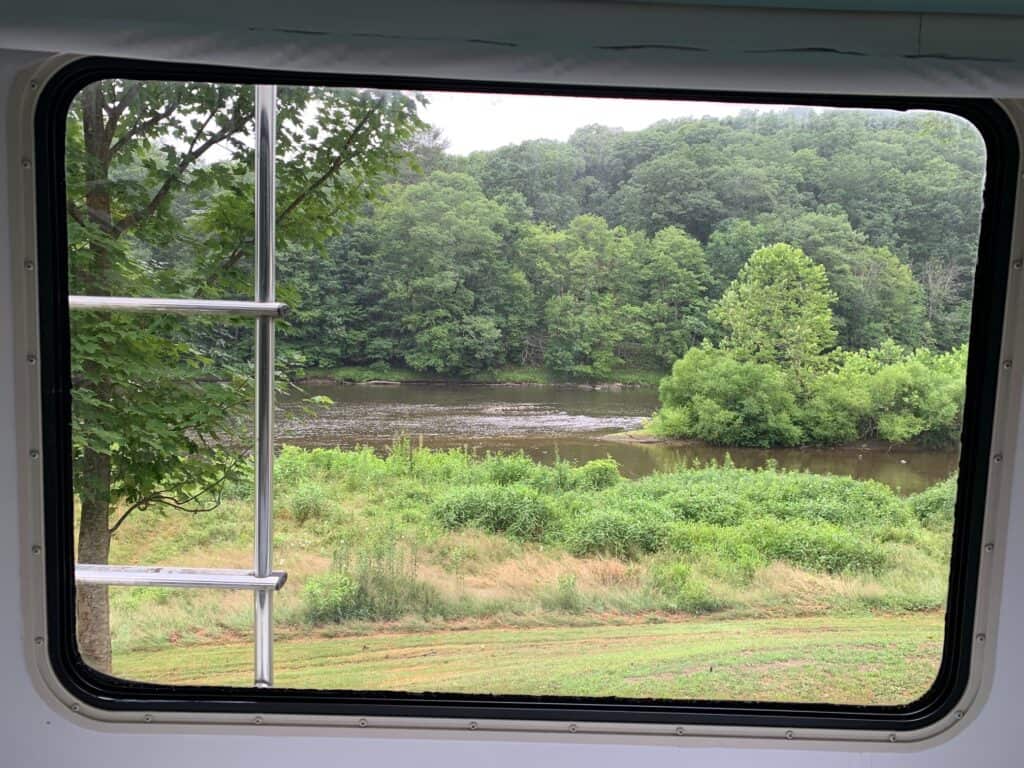 clear creek campground site view