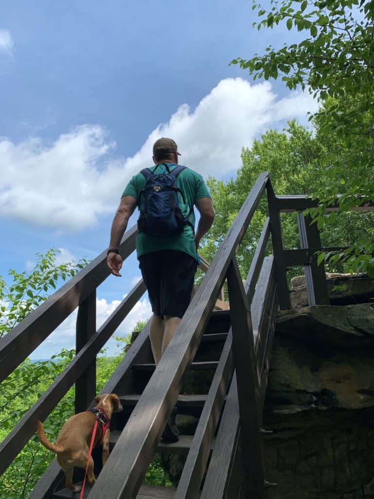 beartown rocks stairs to scenic overlook