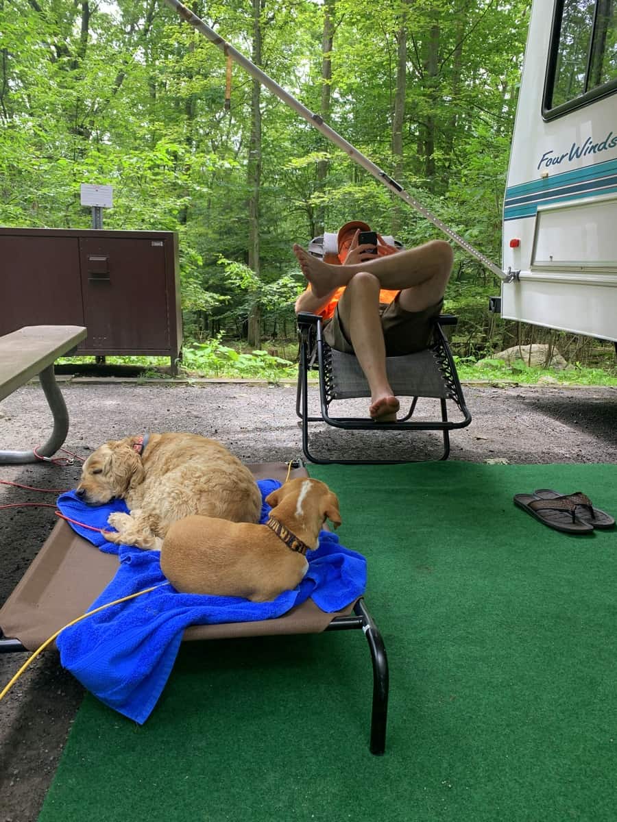 deep creek lake state park campground lounging