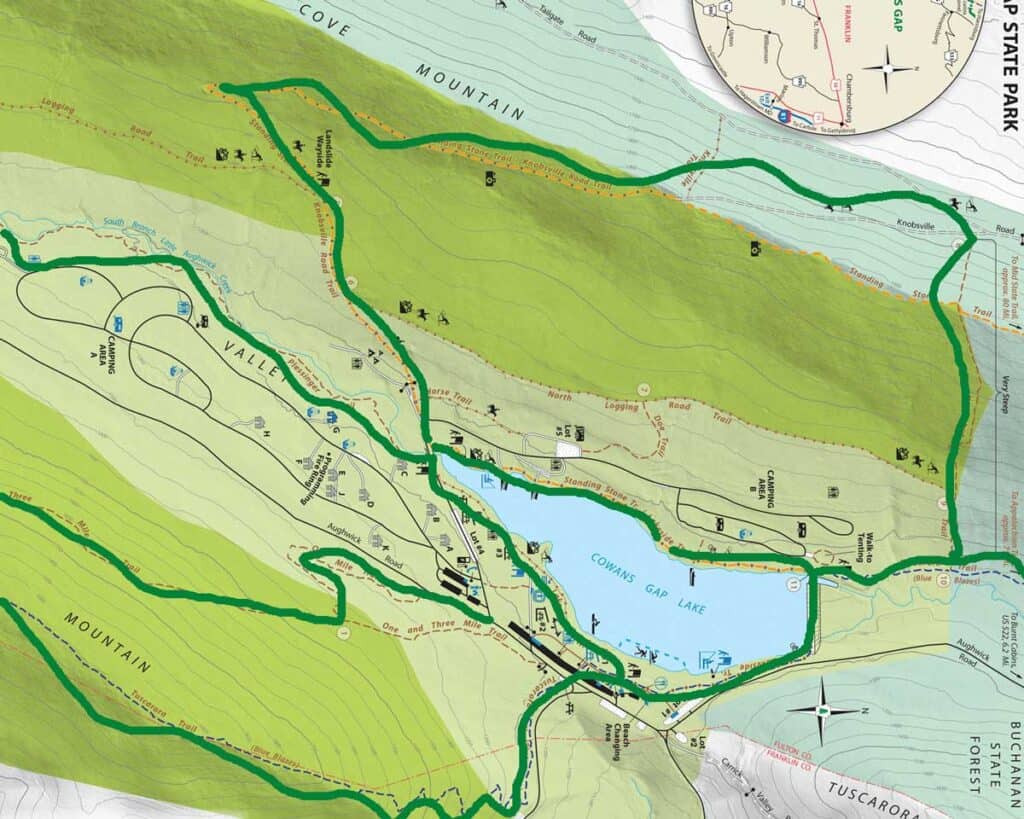 cowans gap trail map with markings