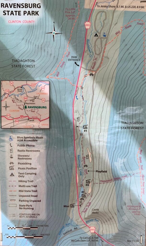 ravensburg state park map board