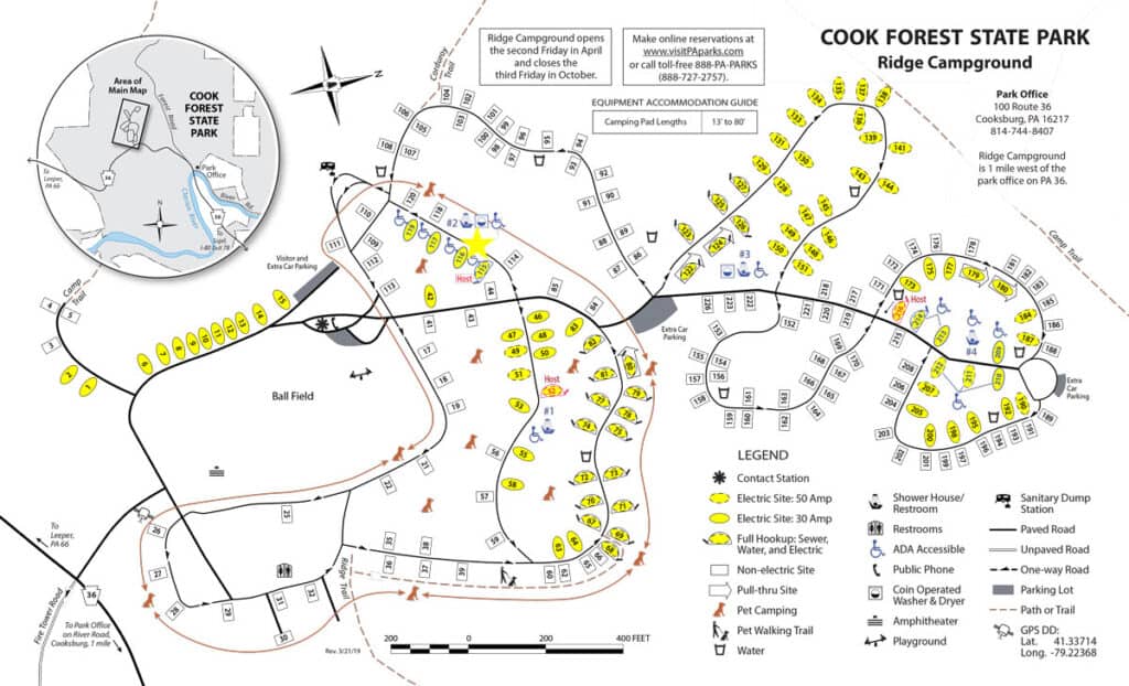 cook forest state park campground map