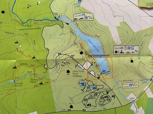 laurel hill state park hiking map
