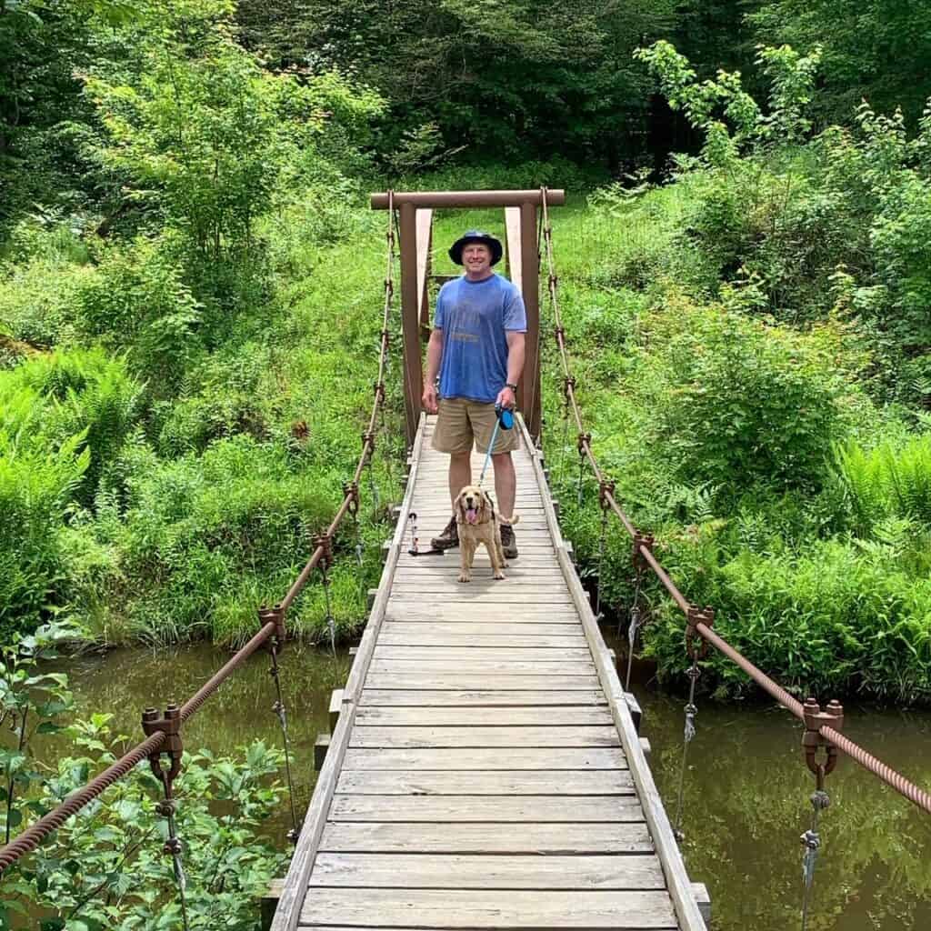 chapman state park swinging bridge with tails