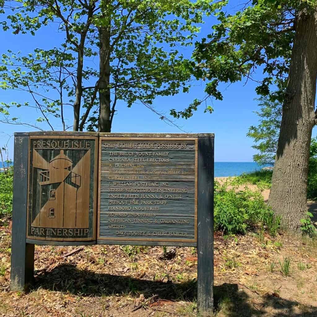 presque isle state park signage