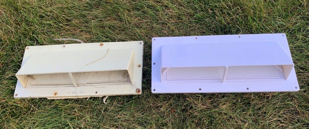 comparison of old to new rv range vent cover