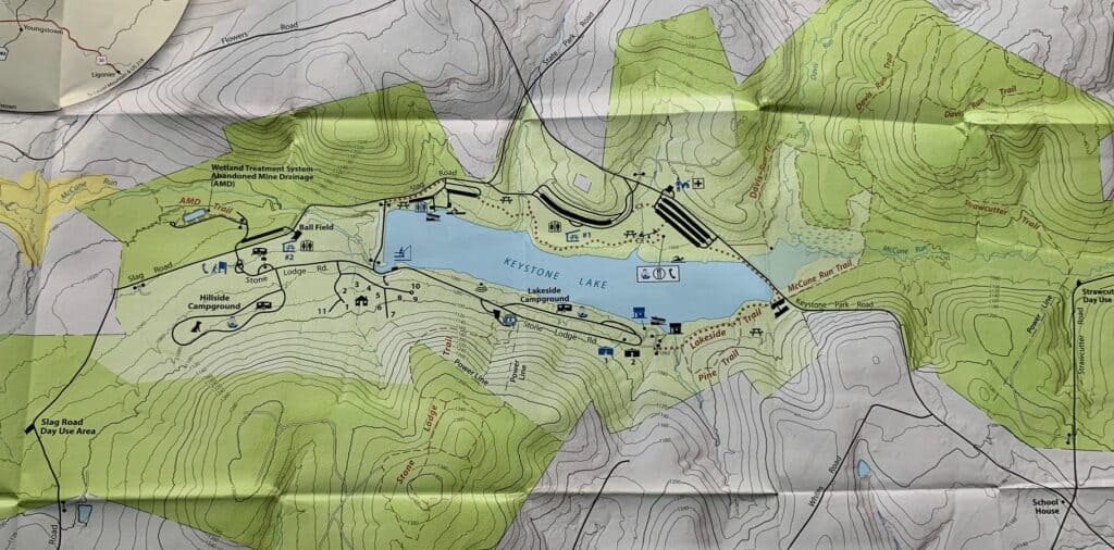 keystone state park hiking trail map unmarked