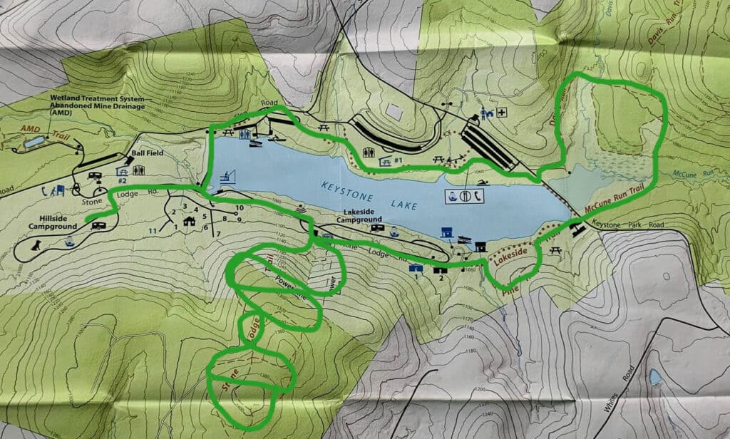 keystone park trail map marked
