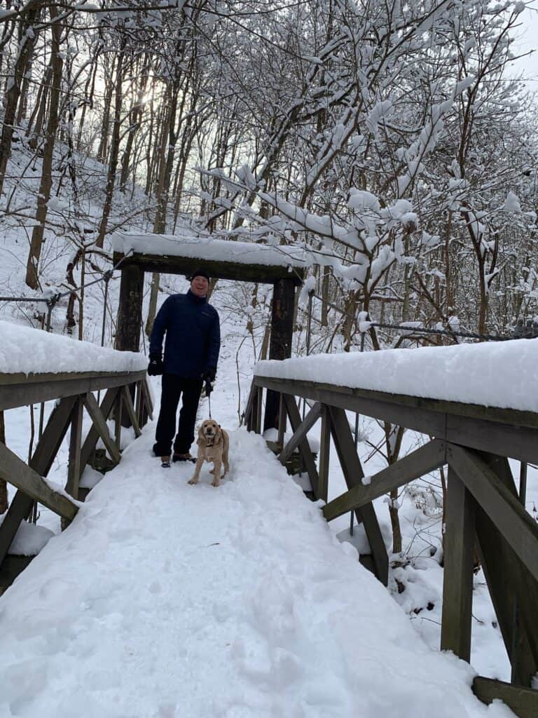 bridge along creek trail at cedar creek park