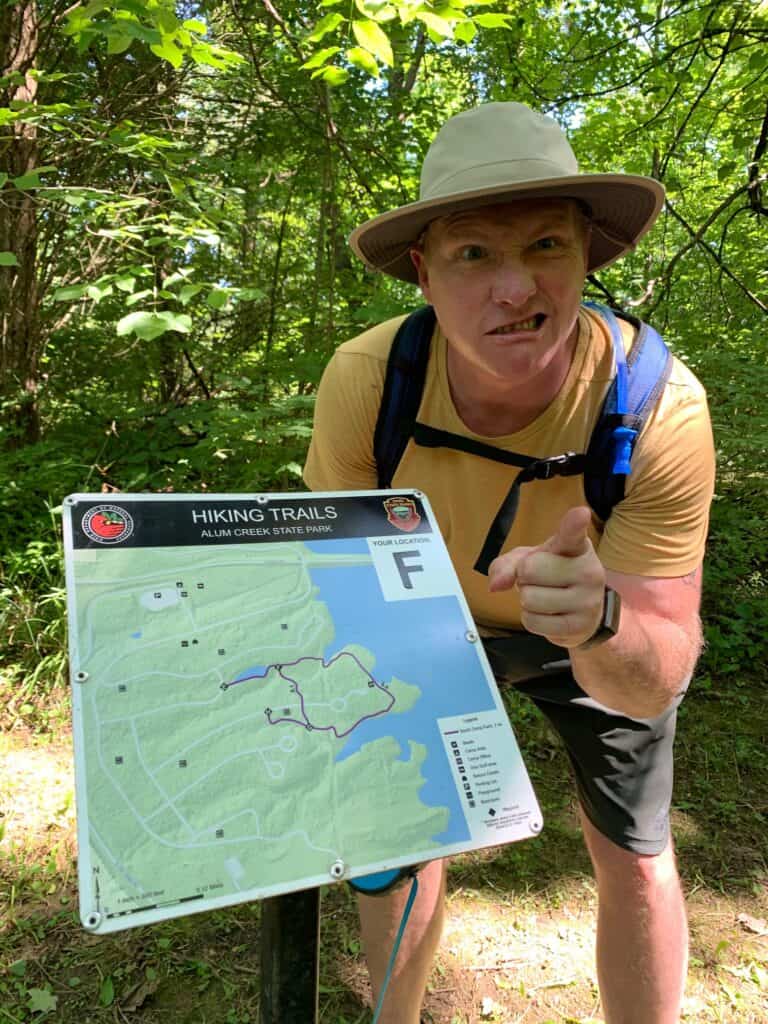 trail map at alum creek state park
