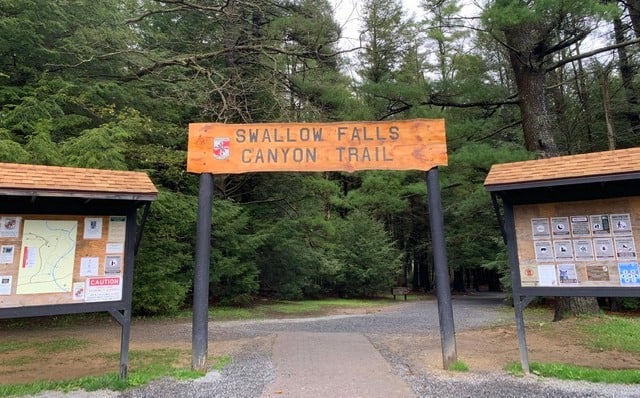 swallow falls state park trail head entrance