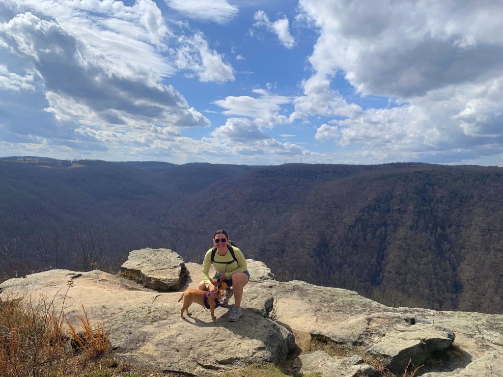 side of overlook at coopers rock jill