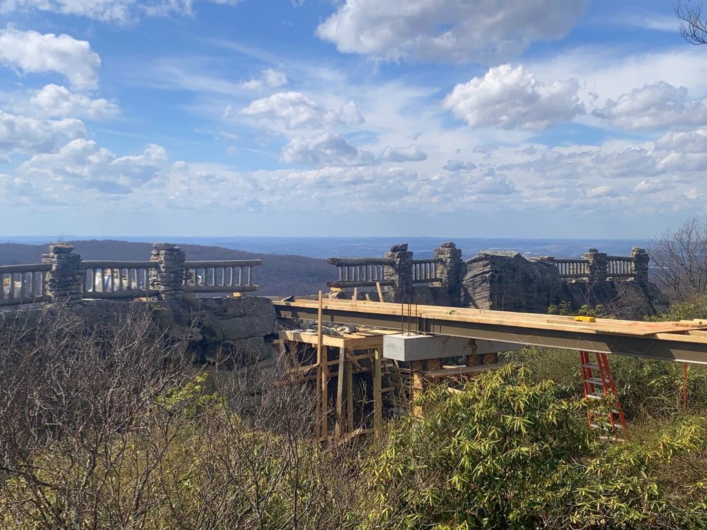 coopers rock state forest overlook construction