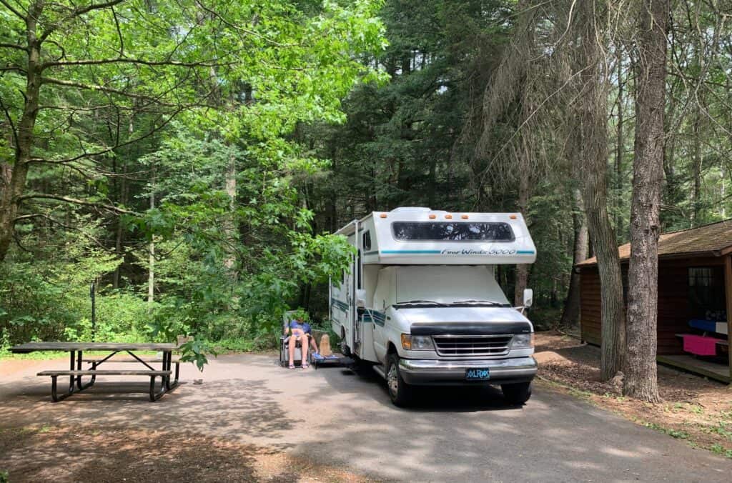 raymond b winter state park campground close to cabin