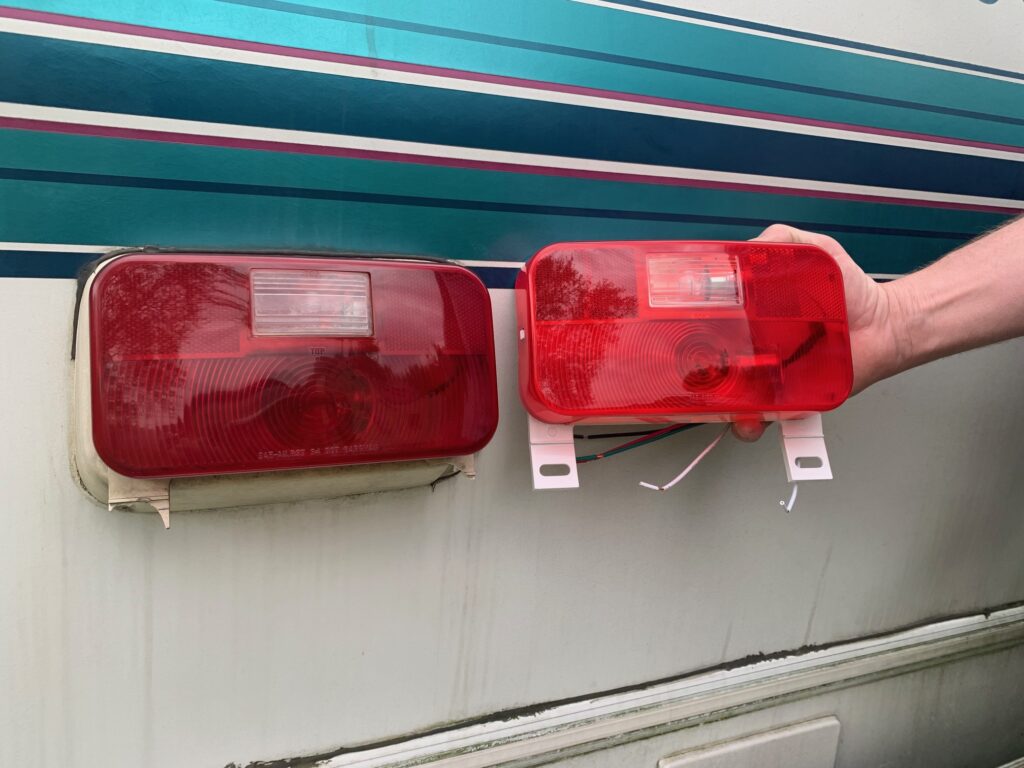 old vs new tail light and license plate cover