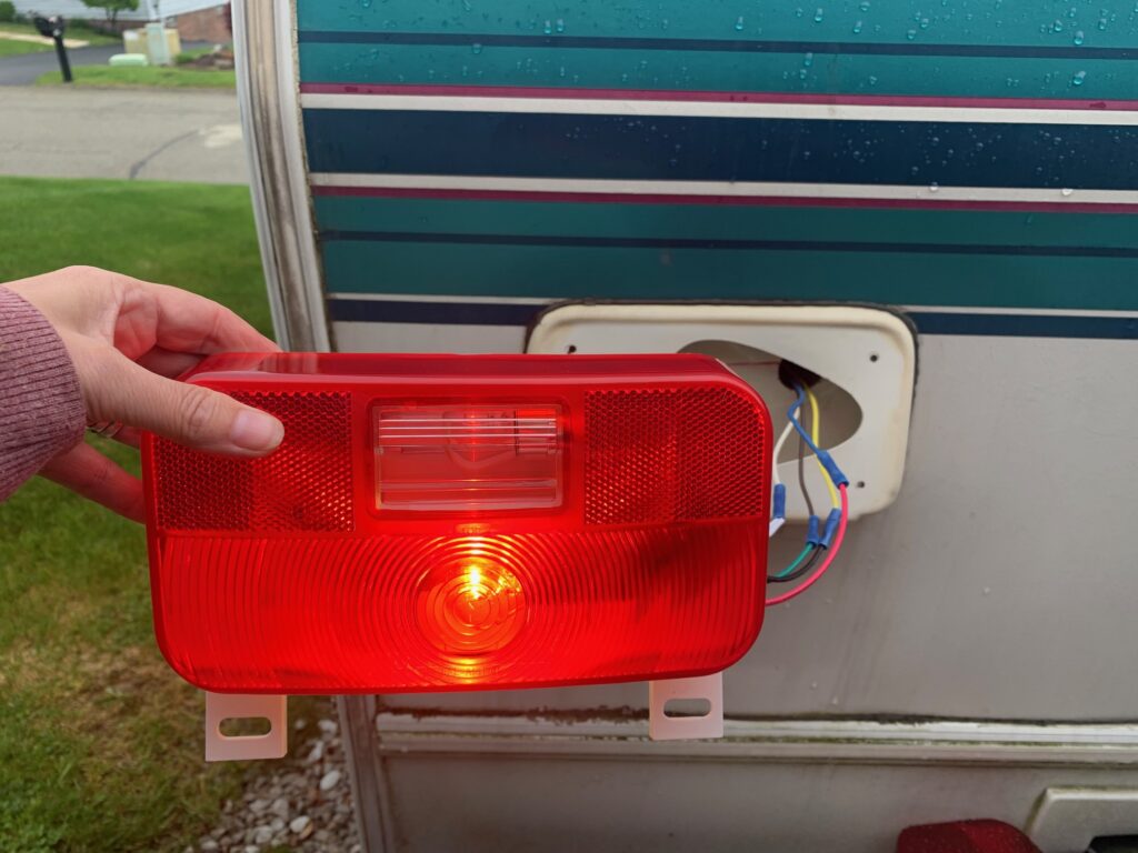 rv tail light and license plate holder test