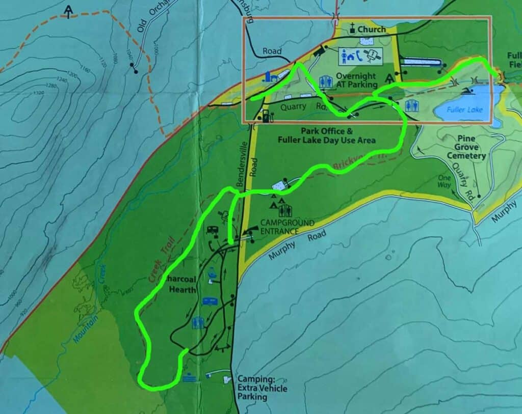 pine grove furnace trail map highlighted