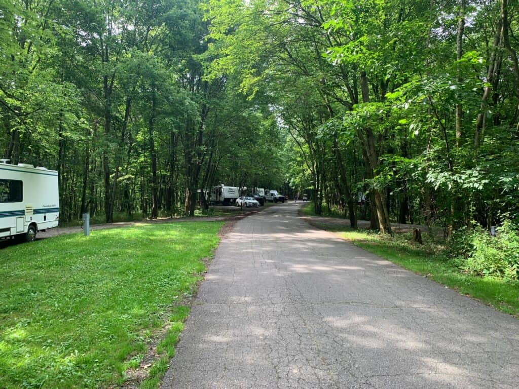 tomlinson run state park campground to the left