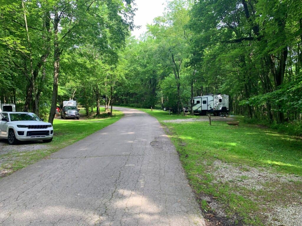 tomlinson run state park campground to the right