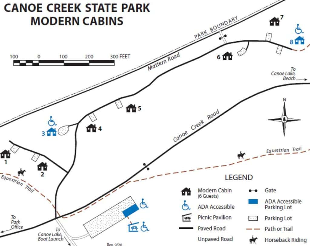 canoe creek state park cabin map