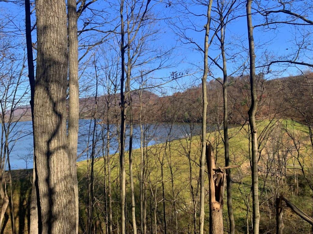 woodsy lake view at canoe creek state park