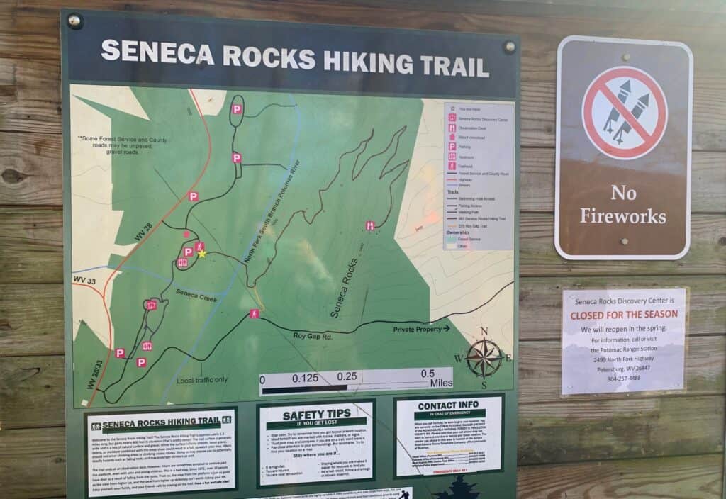 seneca rocks trail map