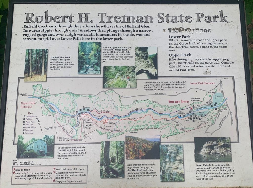 robert h. treman state park sign