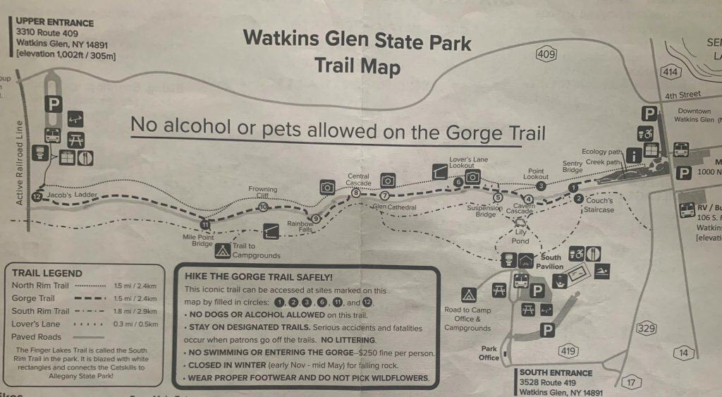 watkins glen state park trail map