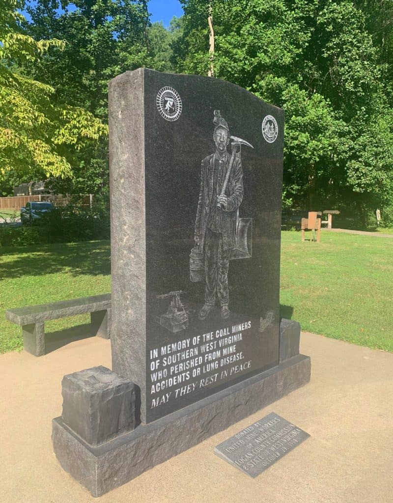 chief logan state park miner monument